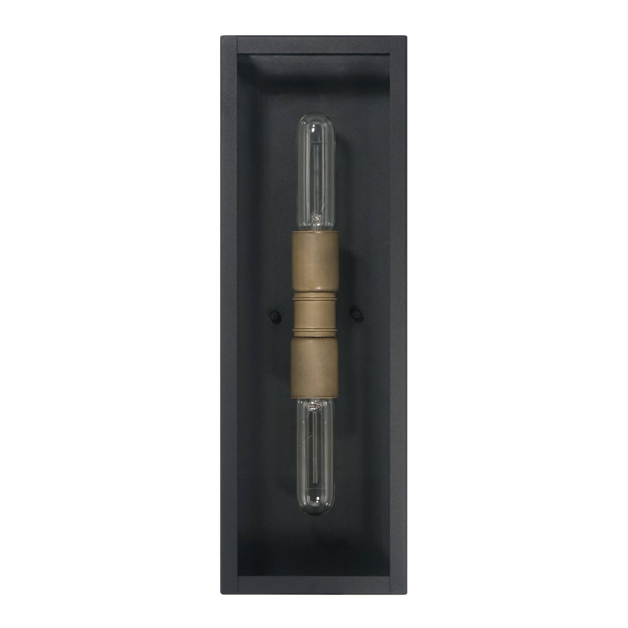 Hello Honey® Lloyd Matte Black Modern Minimalist Metal & Glass Wall Mounted Outdoor Light